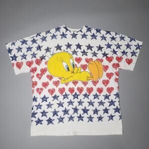 Vintage 90s Tweety Bird screen printed tee Womens 2XL